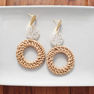 Lana Earrings - Dark Rattan