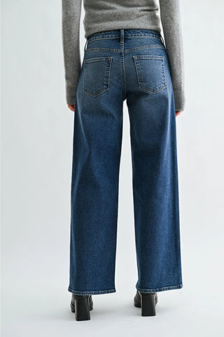 Mid-Rise Slim Wide Leg - Dark