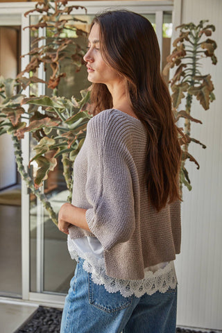 Brooke Knit Sweater Twofer Top