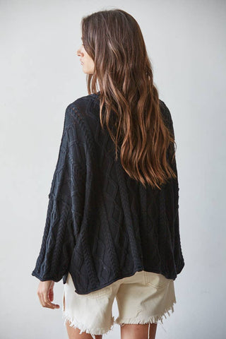 Sarah Cable Knit 3/4 Sleeve Sweater