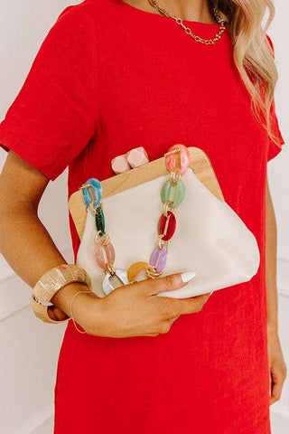 Talullah Rainbow Resin Handle Clutch/Crossbody Bag