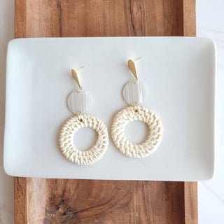 Lana Earrings - Light Rattan Seashell