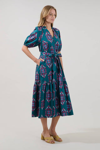 Wynette Tiered Midi Dress Folklore