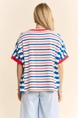 Striped Short Sleeve Boxy Tee