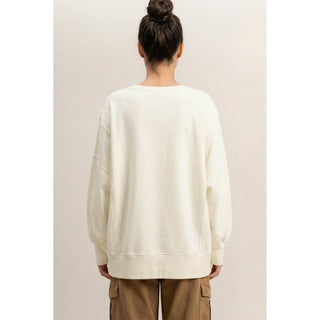 Pigment  Dye Oversized Raw Edge Sweatshirt