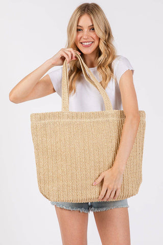 Crochet Straw Tote Bag