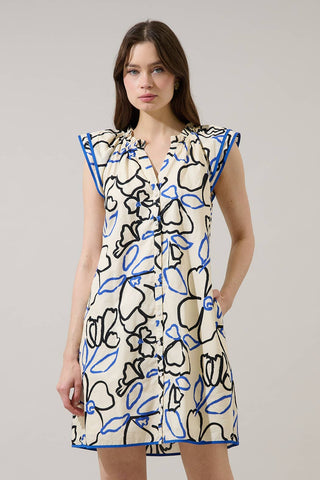 Tercy Floral Olera Ruffle Mini Dress