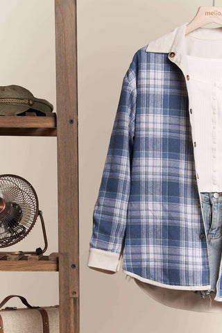 Reversible Corduroy and Plaid Flannel Shacket