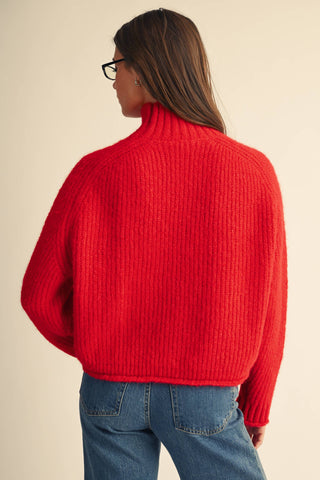 Brushed Mock Neck Sweater