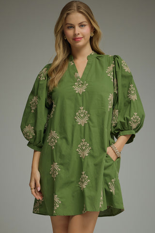 Olivia 3/4 Sleeve Mini Dress