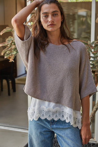 Brooke Knit Sweater Twofer Top