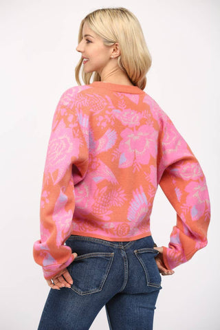 Floral Cropped Cardigan