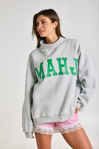 MAHJONG  Reversible "MAHJ"&"BAM" Mock Neck Sweatshirt