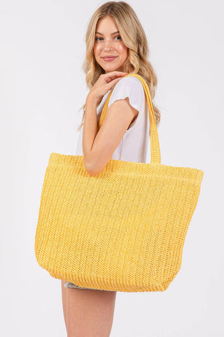 Crochet Straw Tote Bag