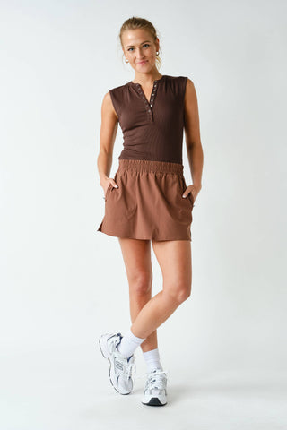 Essential Micro-Ribbed Henley Tank Top