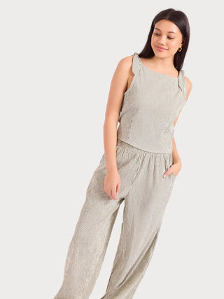 The See Me Stripe Pleated Top
