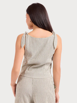 The See Me Stripe Pleated Top
