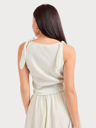 The See Me Stripe Pleated Top