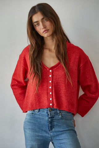 Rolled Cardigan Top