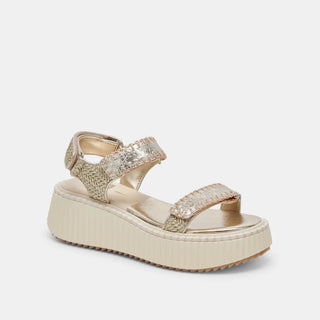 Debra Platinum Distressed Leather Sandal