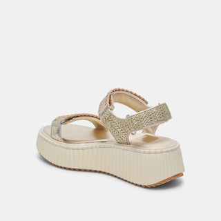 Debra Platinum Distressed Leather Sandal