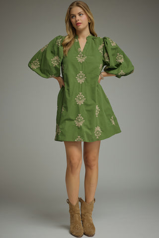 Olivia 3/4 Sleeve Mini Dress