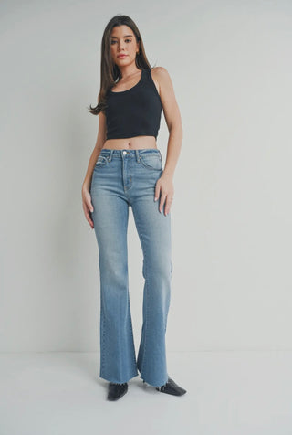 Mid Rise Straight Bootcut Jeans