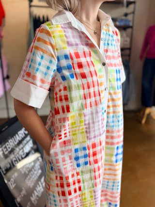 Picnik Plaid Midi Dress