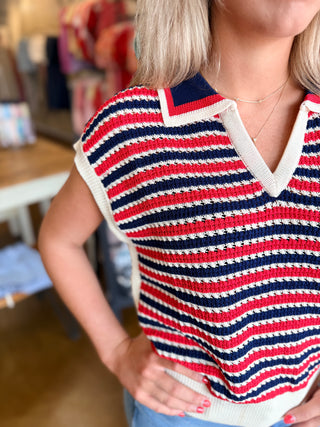 Joey Striped Sweater Vest
