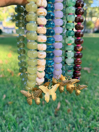Chunky Beaded Butterfly Necklace