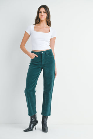 Straight Leg Corduroy Pants