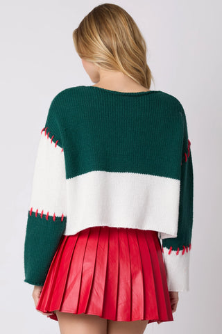 Haylee Stitch Detail Cropped Sweater