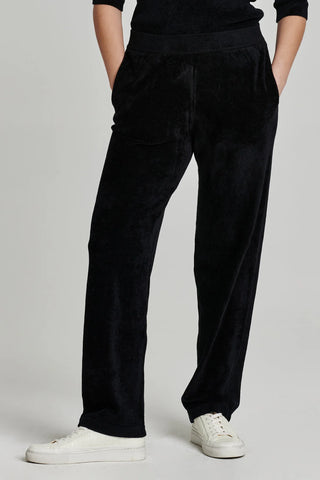 CARSON TAPERED LEG PANTS BLACK CHENILLE