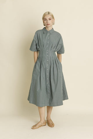 Button Front Midi Shirt Dress