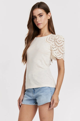 Shea Contrast Eyelet Top