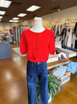 Puffed Sleeve Cardigan