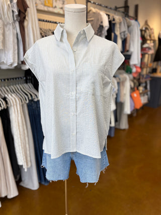 Samantha Seersucker Button Down Shirt