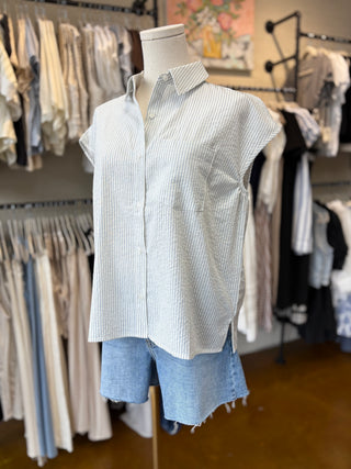 Samantha Seersucker Button Down Shirt
