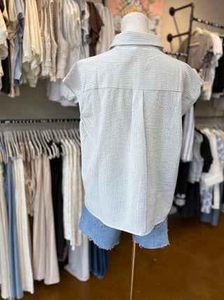 Samantha Seersucker Button Down Shirt