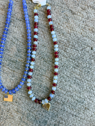 Beaded Patriotic Charm Necklace