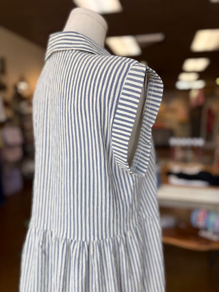 Sarah Button Up Striped Dress