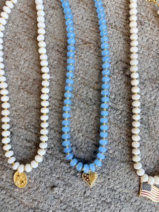 Beaded Patriotic Charm Necklace