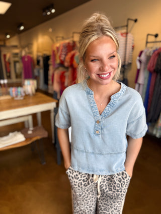 Kris Denim Boxy Top