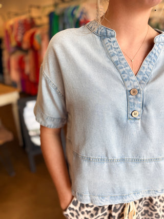 Kris Denim Boxy Top