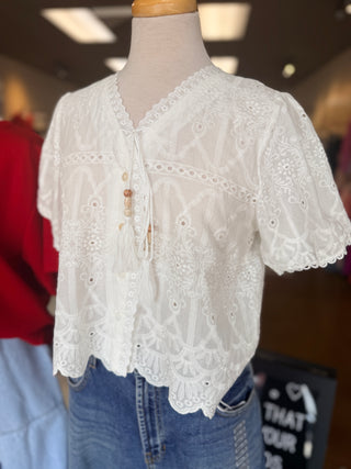 Erin Eyelet Embroidered Top