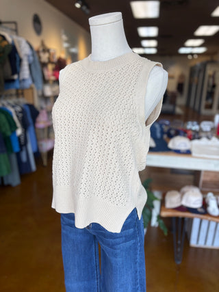 Open Knit Sweater Vest