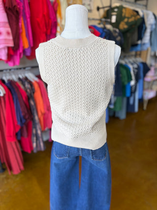 Open Knit Sweater Vest