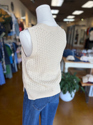 Open Knit Sweater Vest