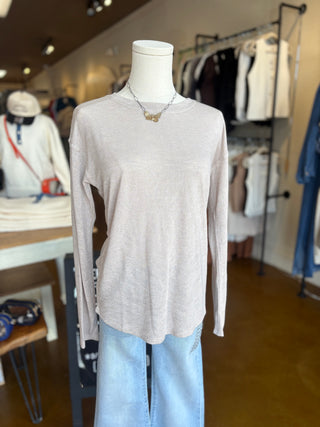 Slubbed Crew Neck Long Sleeve Tee