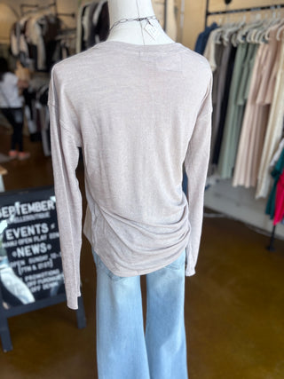 Slubbed Crew Neck Long Sleeve Tee